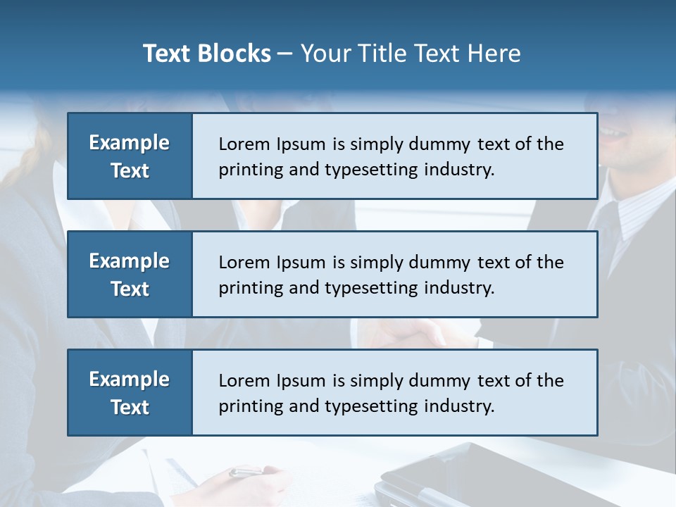 A Group Of Business People Shaking Hands PowerPoint Template