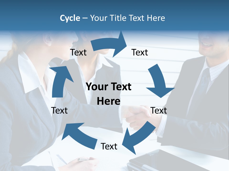 A Group Of Business People Shaking Hands PowerPoint Template