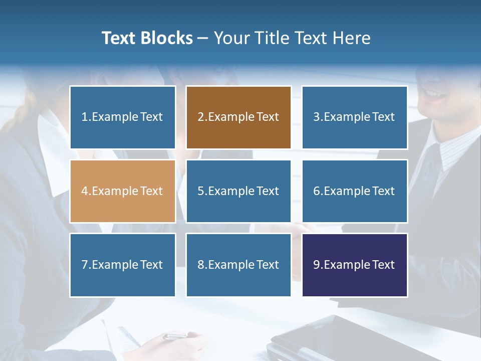 A Group Of Business People Shaking Hands PowerPoint Template