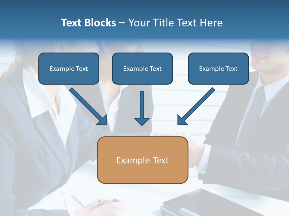 A Group Of Business People Shaking Hands PowerPoint Template