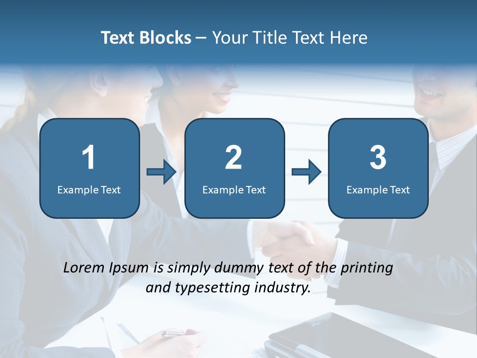 A Group Of Business People Shaking Hands PowerPoint Template