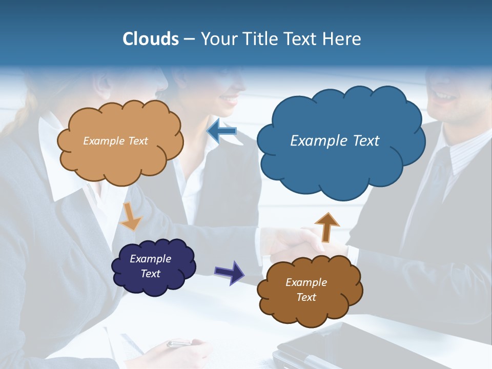 A Group Of Business People Shaking Hands PowerPoint Template