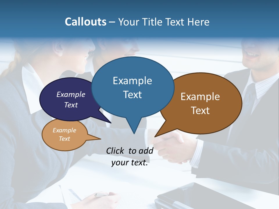 A Group Of Business People Shaking Hands PowerPoint Template