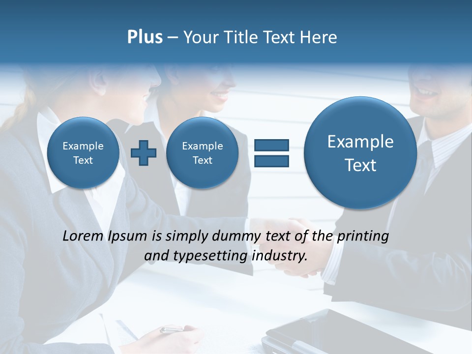 A Group Of Business People Shaking Hands PowerPoint Template