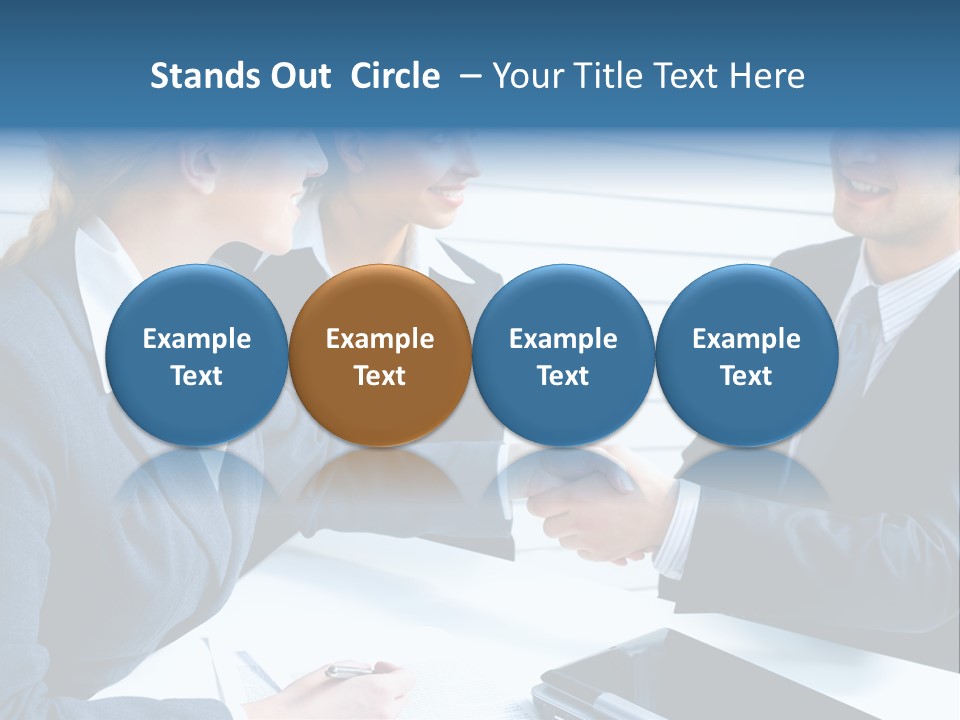 A Group Of Business People Shaking Hands PowerPoint Template