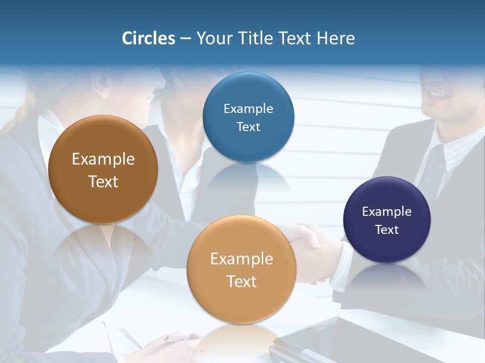 A Group Of Business People Shaking Hands PowerPoint Template