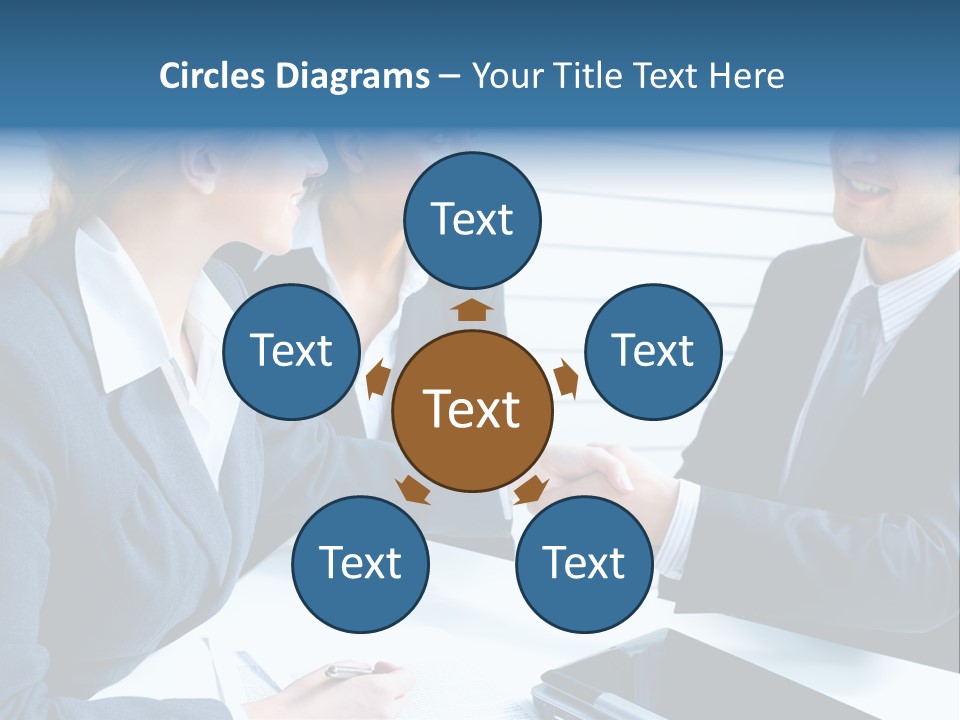 A Group Of Business People Shaking Hands PowerPoint Template