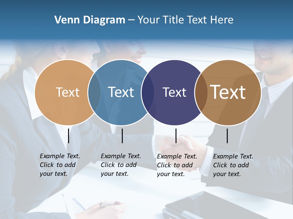 A Group Of Business People Shaking Hands PowerPoint Template