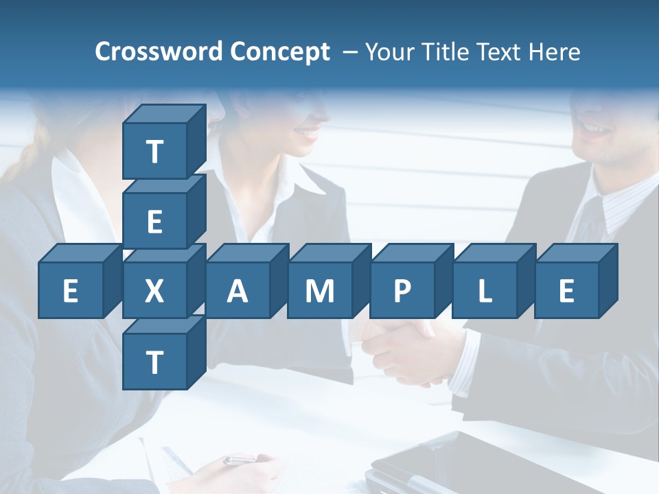 A Group Of Business People Shaking Hands PowerPoint Template