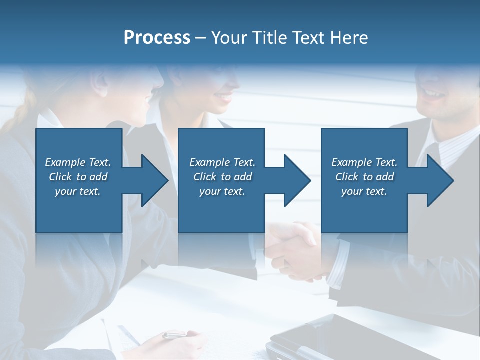 A Group Of Business People Shaking Hands PowerPoint Template