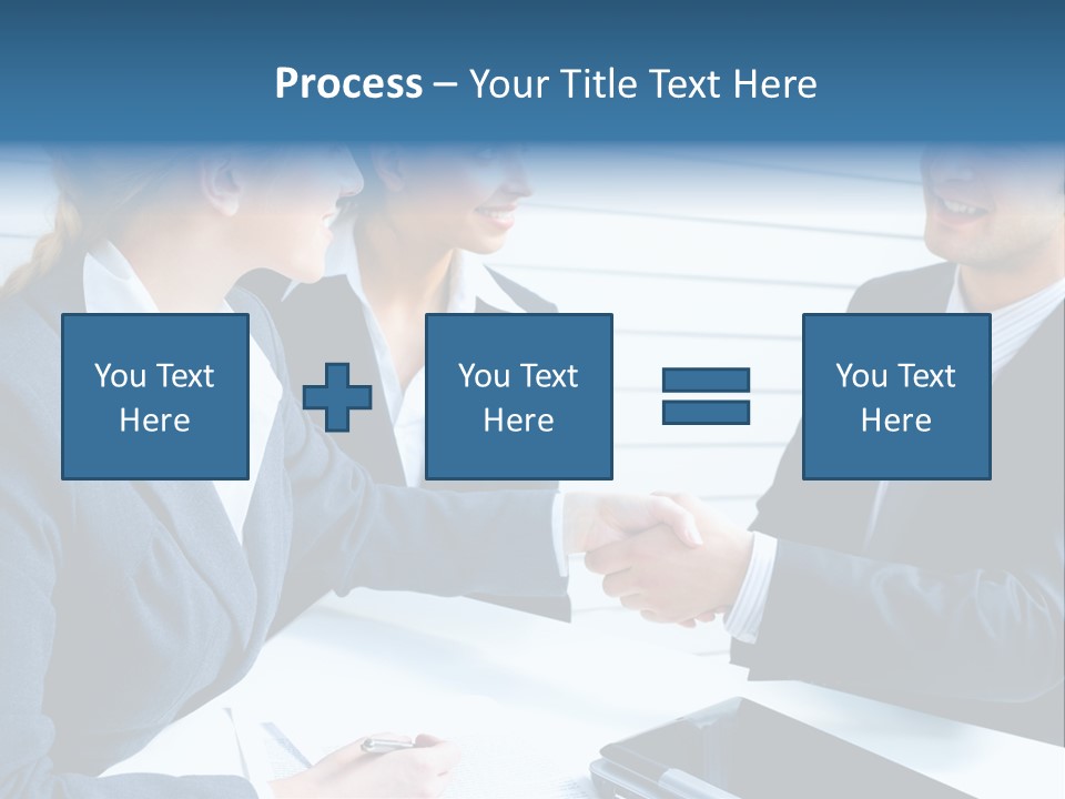 A Group Of Business People Shaking Hands PowerPoint Template
