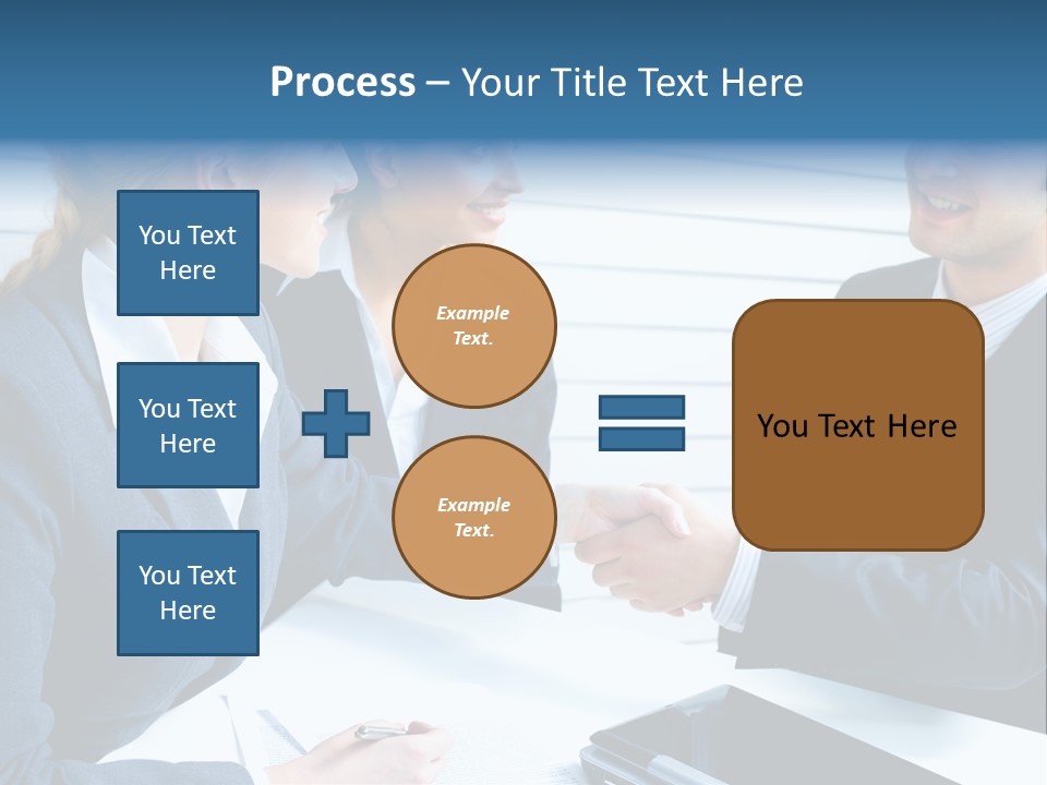 A Group Of Business People Shaking Hands PowerPoint Template