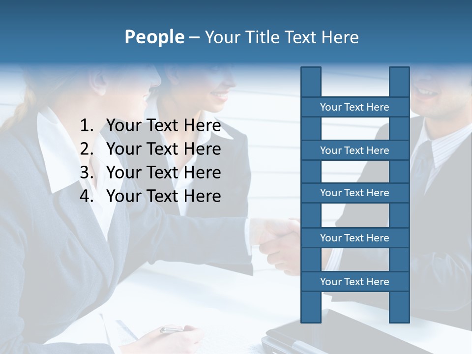 A Group Of Business People Shaking Hands PowerPoint Template