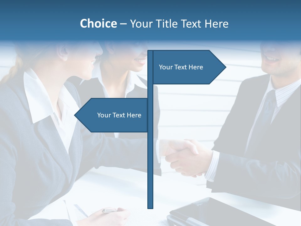 A Group Of Business People Shaking Hands PowerPoint Template