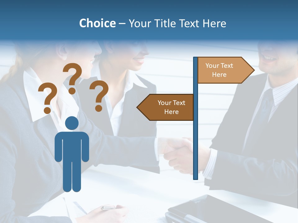 A Group Of Business People Shaking Hands PowerPoint Template