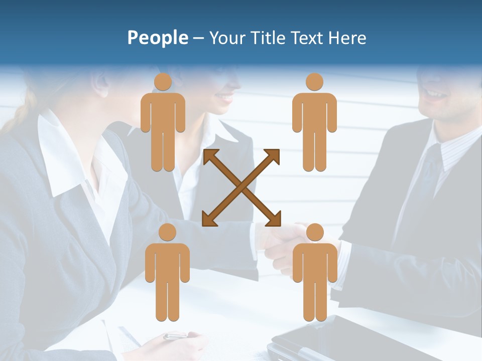 A Group Of Business People Shaking Hands PowerPoint Template