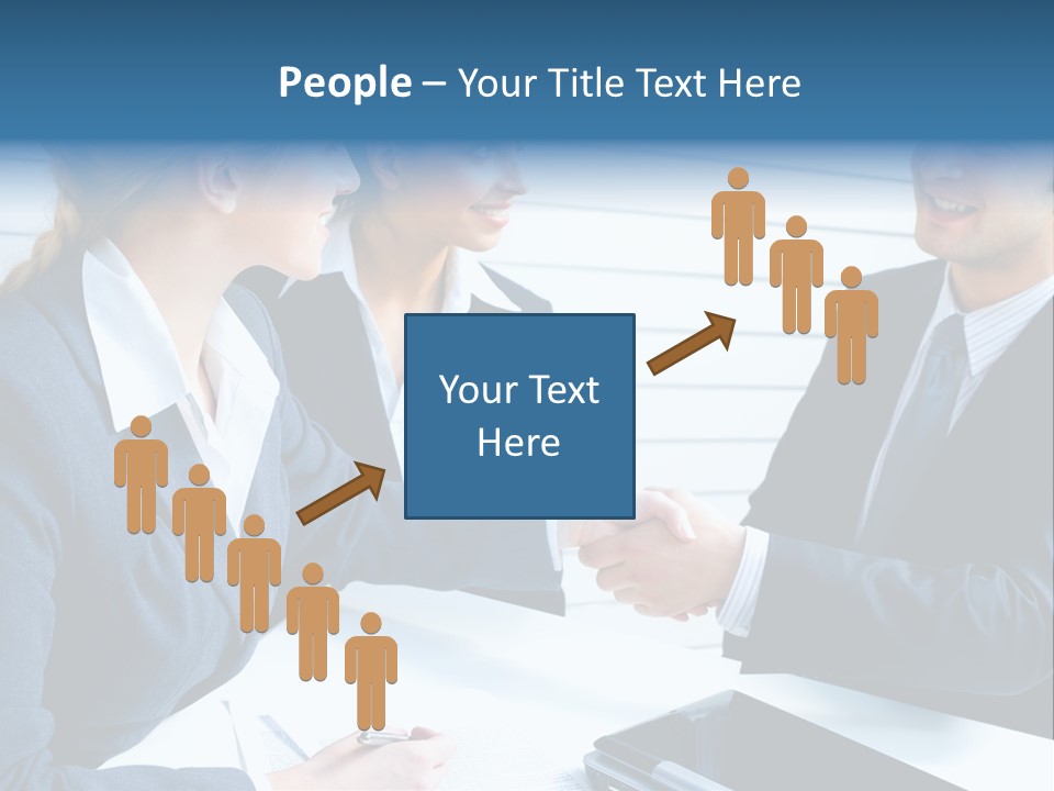 A Group Of Business People Shaking Hands PowerPoint Template