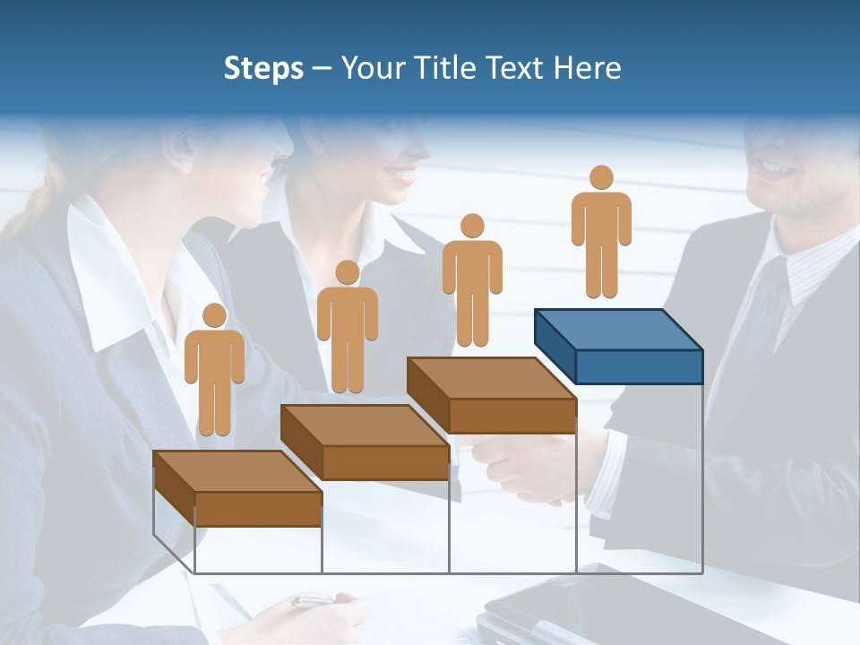 A Group Of Business People Shaking Hands PowerPoint Template