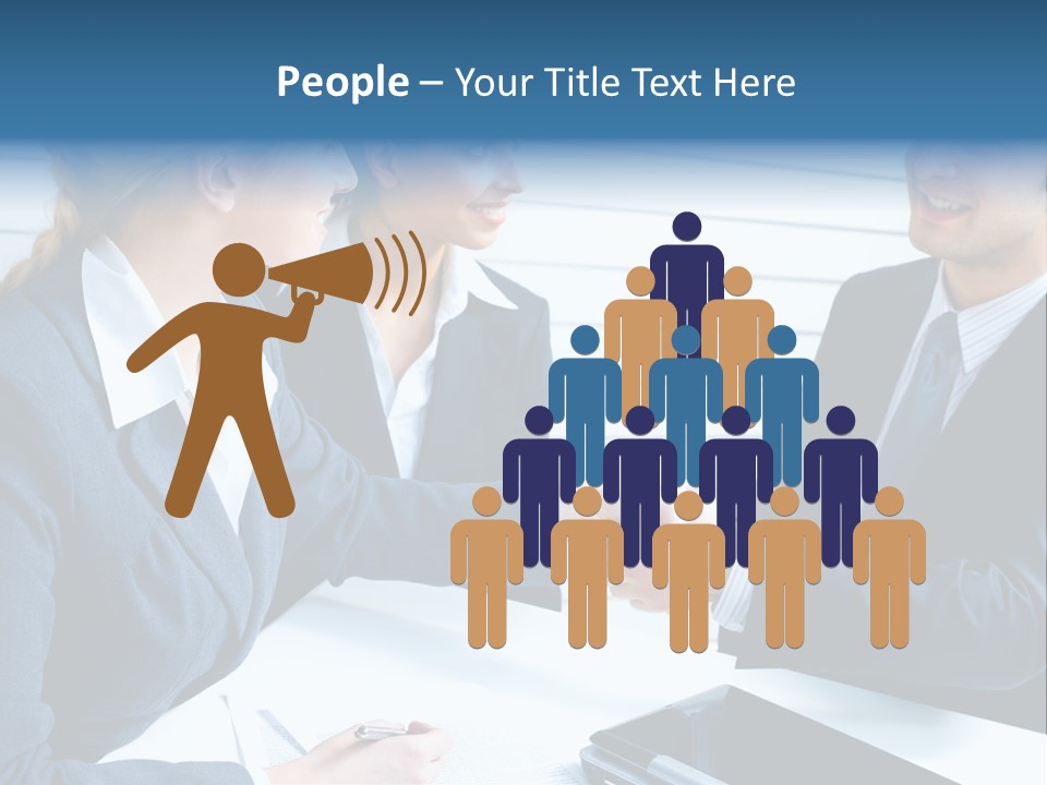 A Group Of Business People Shaking Hands PowerPoint Template