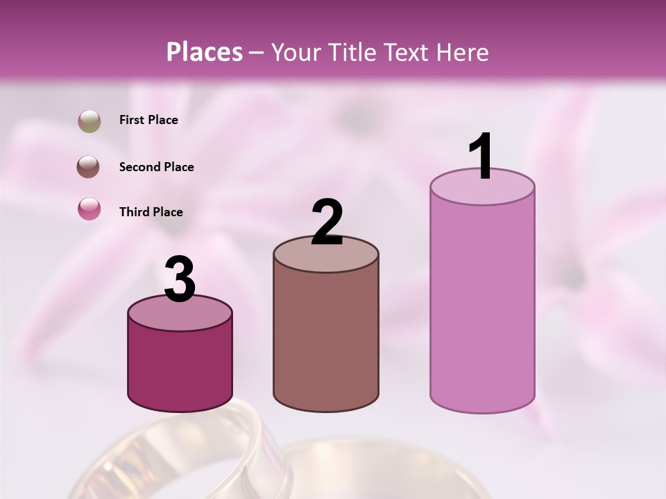 Two Gold Wedding Rings Sitting On Top Of A Table PowerPoint Template