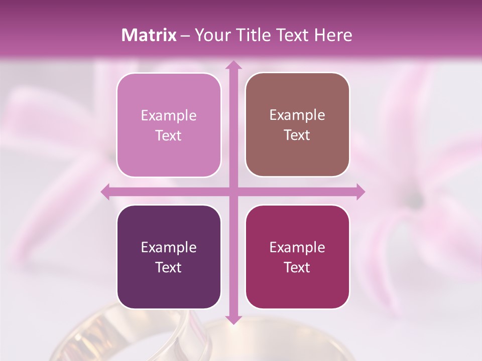 Two Gold Wedding Rings Sitting On Top Of A Table PowerPoint Template