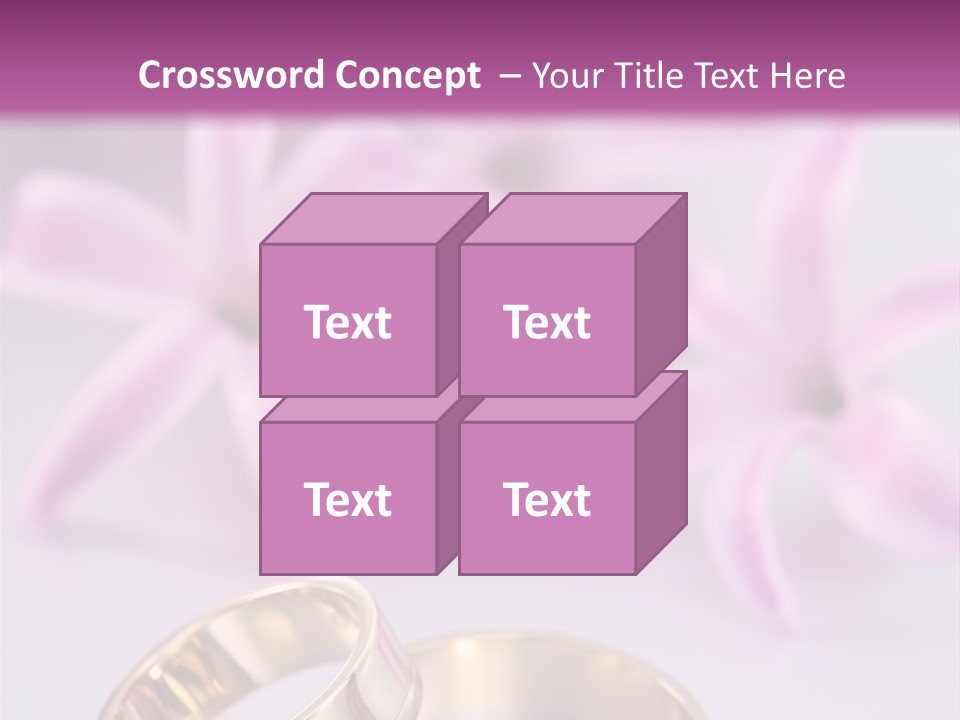 Two Gold Wedding Rings Sitting On Top Of A Table PowerPoint Template