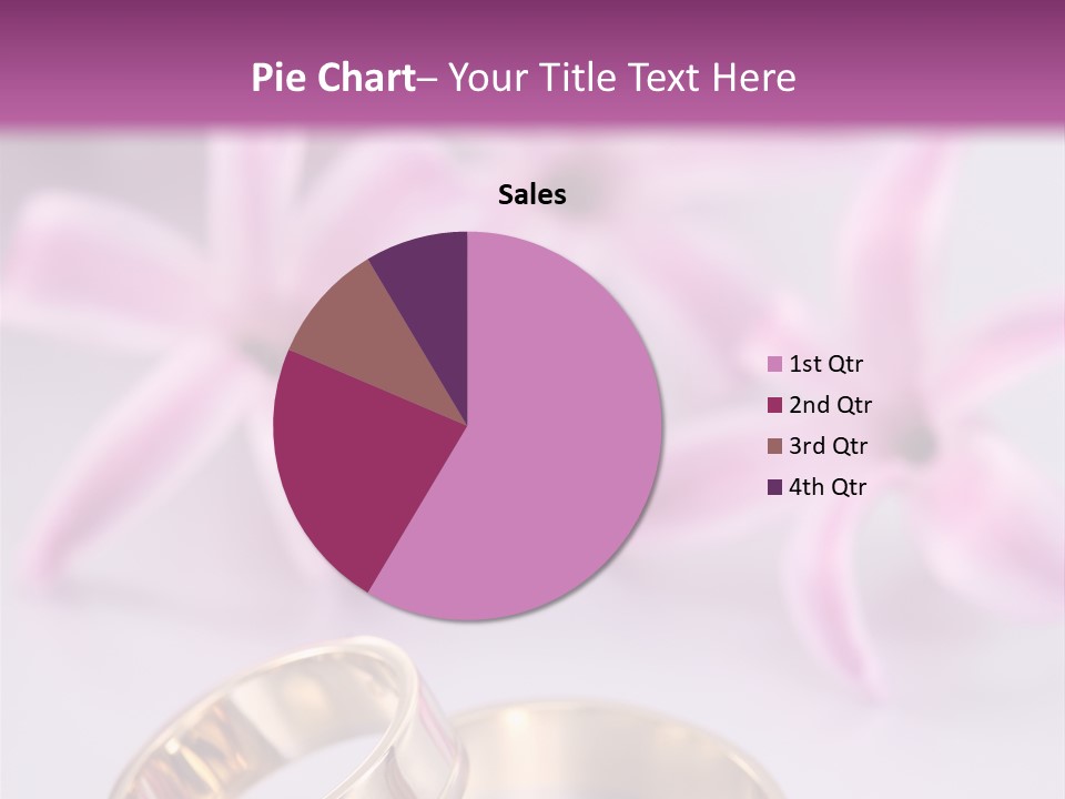 Two Gold Wedding Rings Sitting On Top Of A Table PowerPoint Template