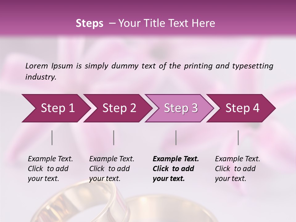 Two Gold Wedding Rings Sitting On Top Of A Table PowerPoint Template