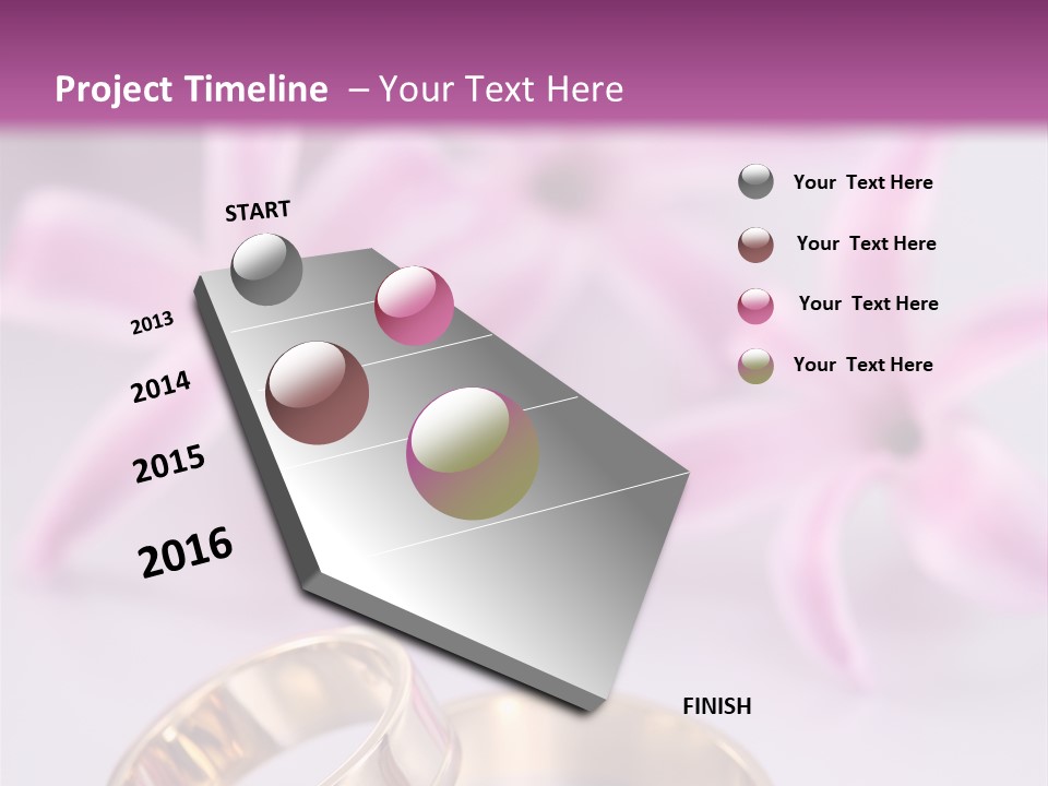 Two Gold Wedding Rings Sitting On Top Of A Table PowerPoint Template