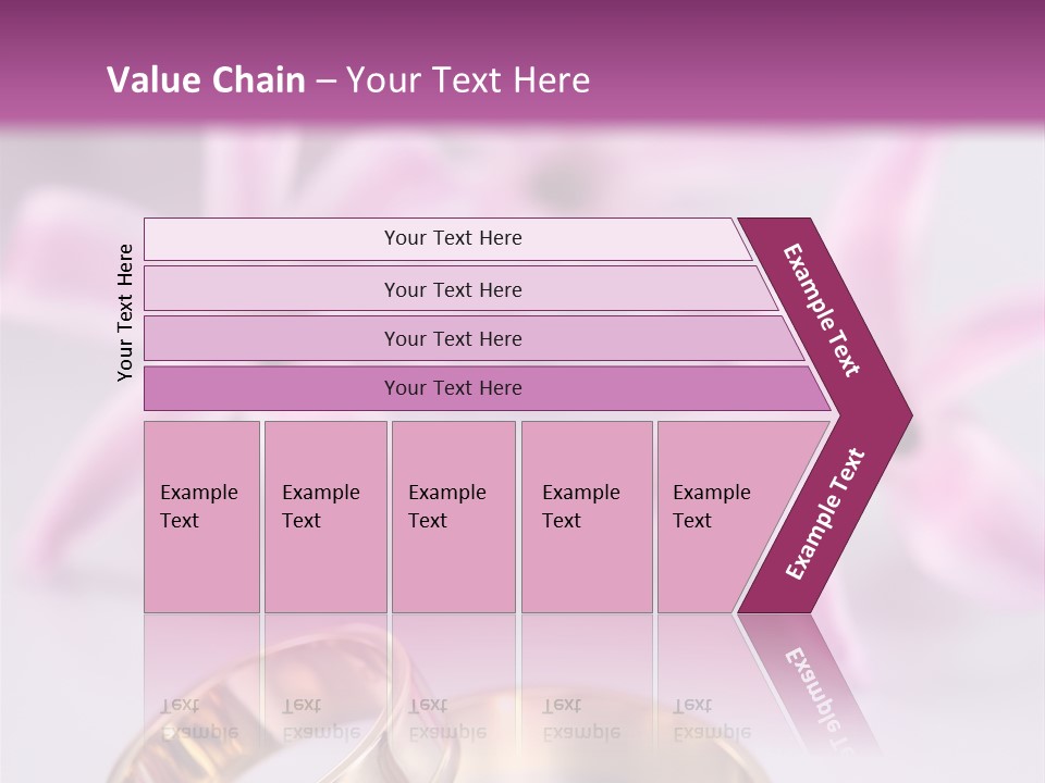 Two Gold Wedding Rings Sitting On Top Of A Table PowerPoint Template
