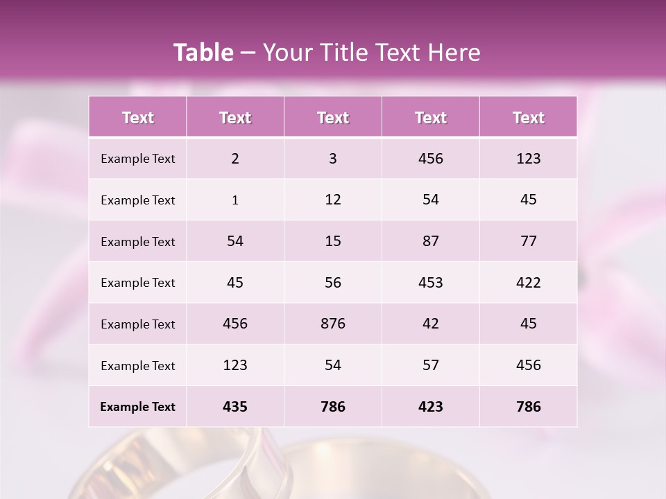 Two Gold Wedding Rings Sitting On Top Of A Table PowerPoint Template