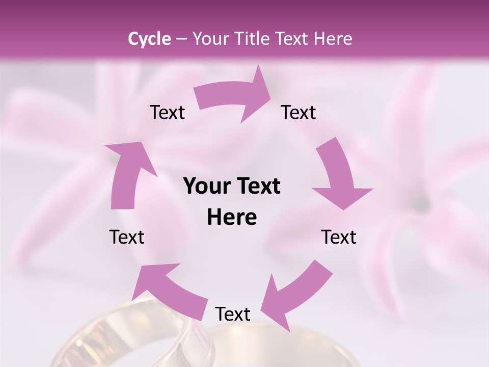 Two Gold Wedding Rings Sitting On Top Of A Table PowerPoint Template