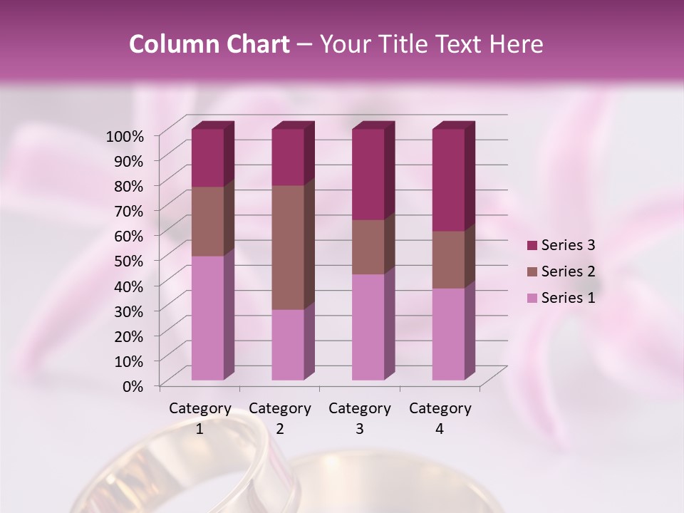 Two Gold Wedding Rings Sitting On Top Of A Table PowerPoint Template