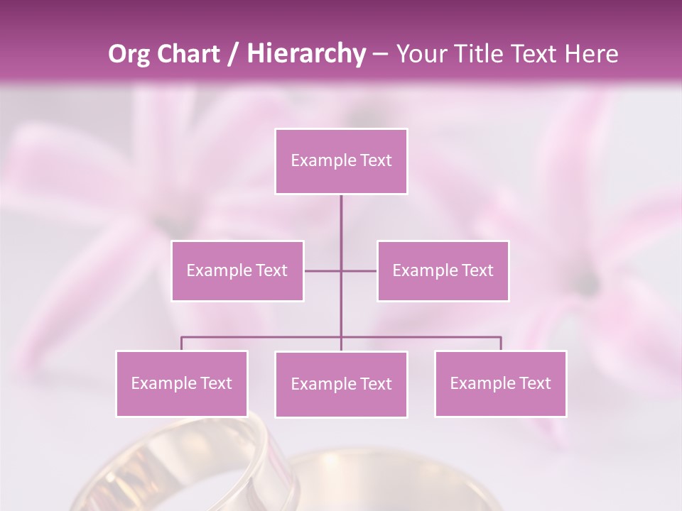 Two Gold Wedding Rings Sitting On Top Of A Table PowerPoint Template