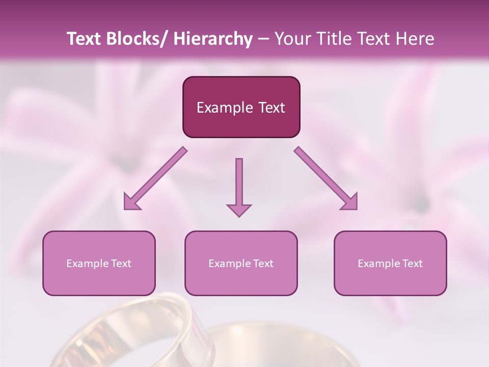 Two Gold Wedding Rings Sitting On Top Of A Table PowerPoint Template