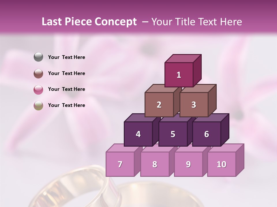 Two Gold Wedding Rings Sitting On Top Of A Table PowerPoint Template