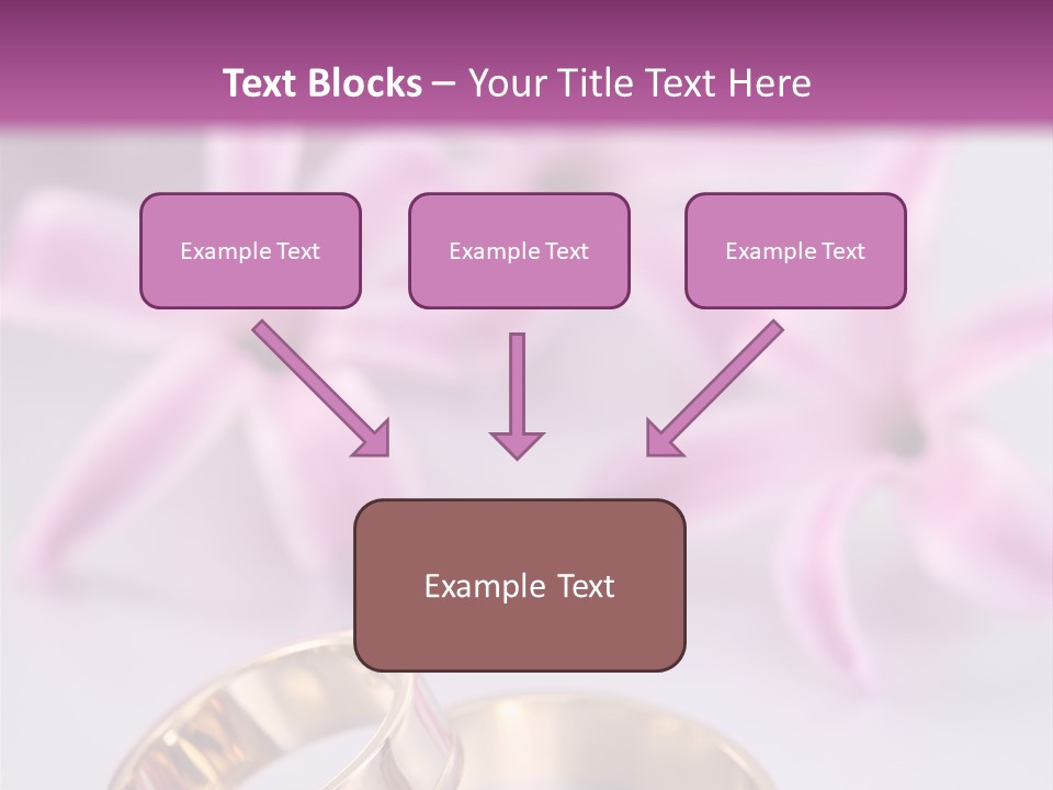 Two Gold Wedding Rings Sitting On Top Of A Table PowerPoint Template