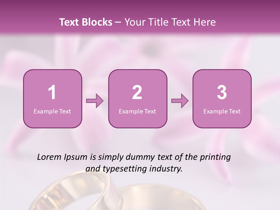 Two Gold Wedding Rings Sitting On Top Of A Table PowerPoint Template