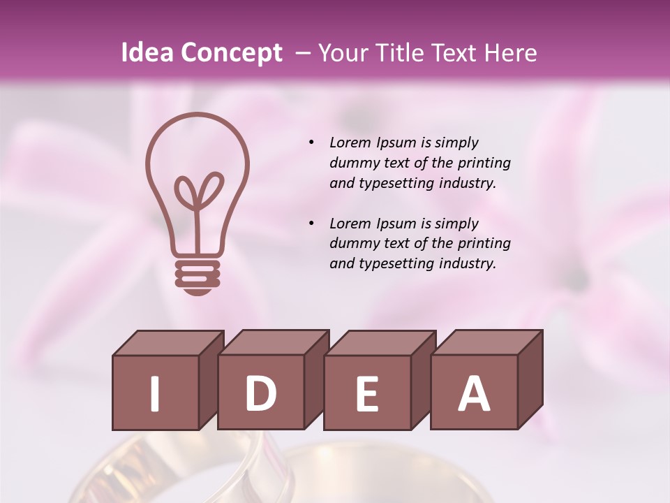 Two Gold Wedding Rings Sitting On Top Of A Table PowerPoint Template