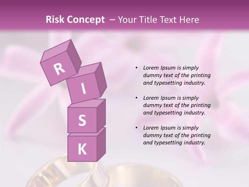 Two Gold Wedding Rings Sitting On Top Of A Table PowerPoint Template