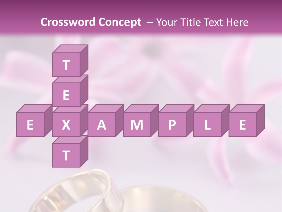 Two Gold Wedding Rings Sitting On Top Of A Table PowerPoint Template