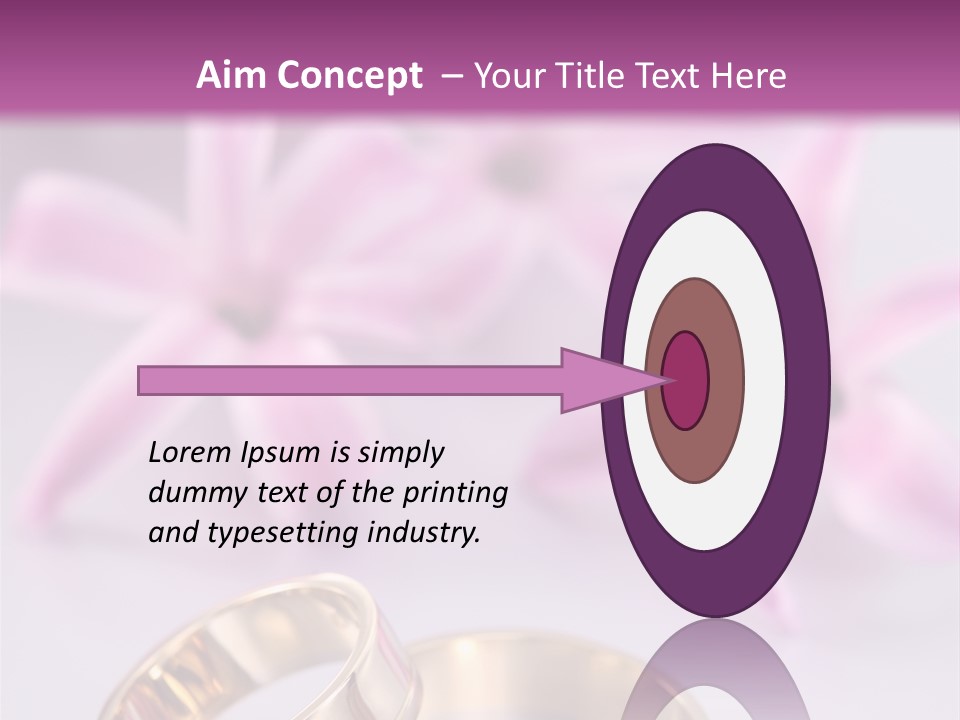 Two Gold Wedding Rings Sitting On Top Of A Table PowerPoint Template