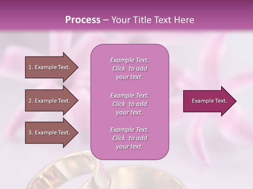Two Gold Wedding Rings Sitting On Top Of A Table PowerPoint Template