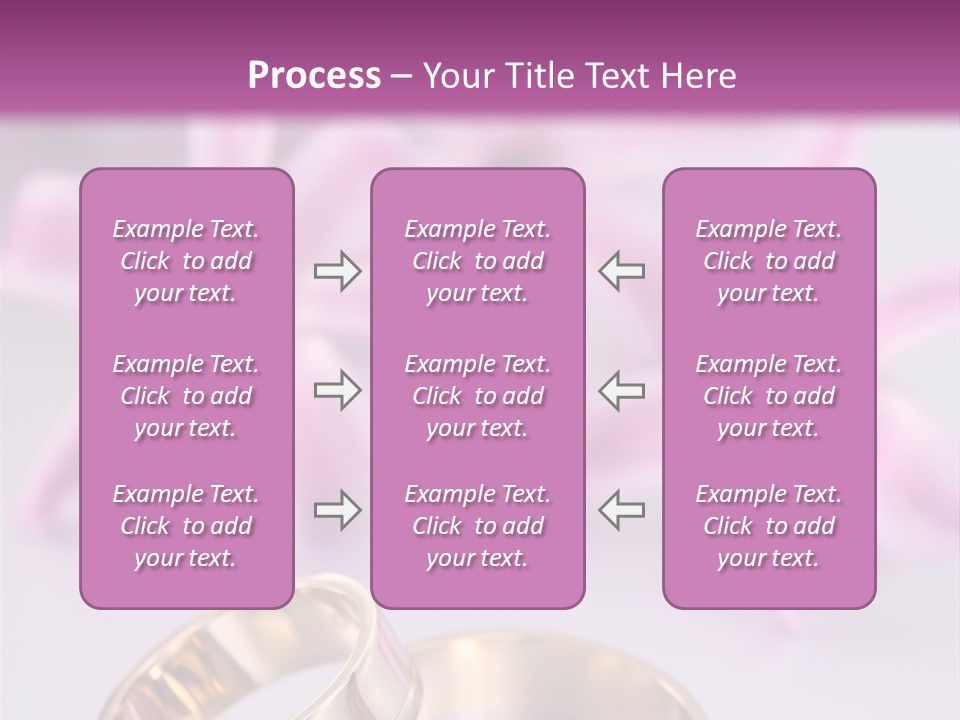 Two Gold Wedding Rings Sitting On Top Of A Table PowerPoint Template