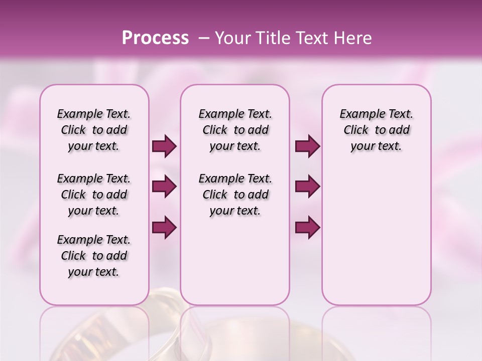 Two Gold Wedding Rings Sitting On Top Of A Table PowerPoint Template
