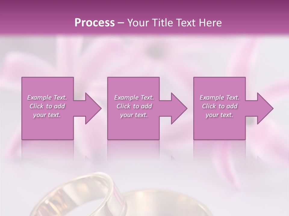 Two Gold Wedding Rings Sitting On Top Of A Table PowerPoint Template