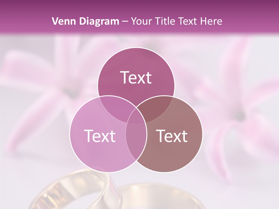Two Gold Wedding Rings Sitting On Top Of A Table PowerPoint Template