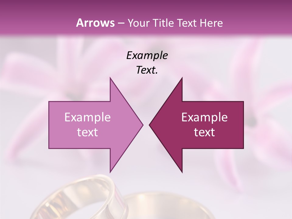 Two Gold Wedding Rings Sitting On Top Of A Table PowerPoint Template