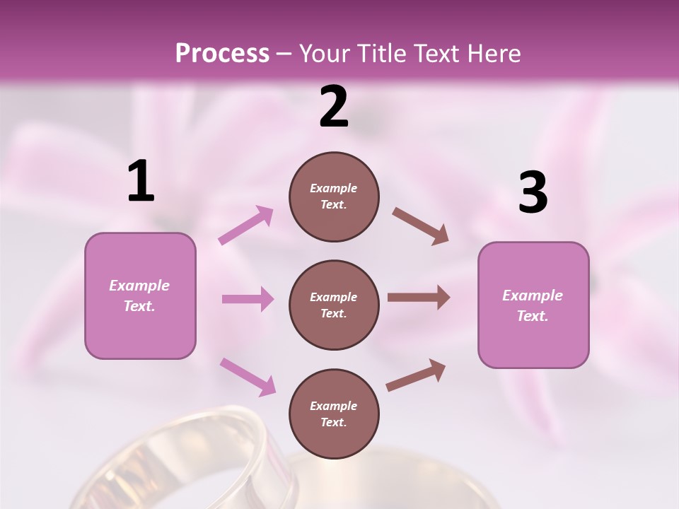 Two Gold Wedding Rings Sitting On Top Of A Table PowerPoint Template