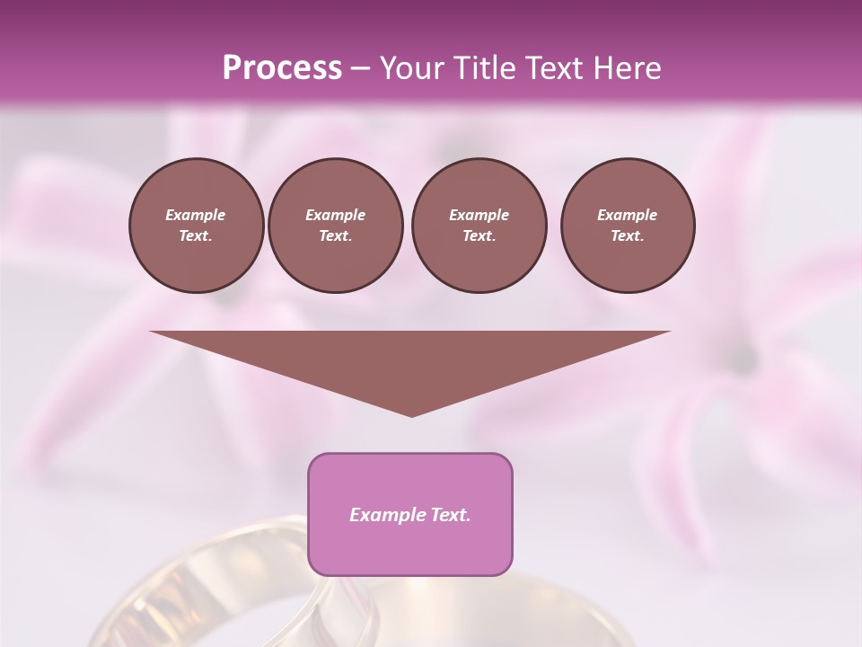 Two Gold Wedding Rings Sitting On Top Of A Table PowerPoint Template